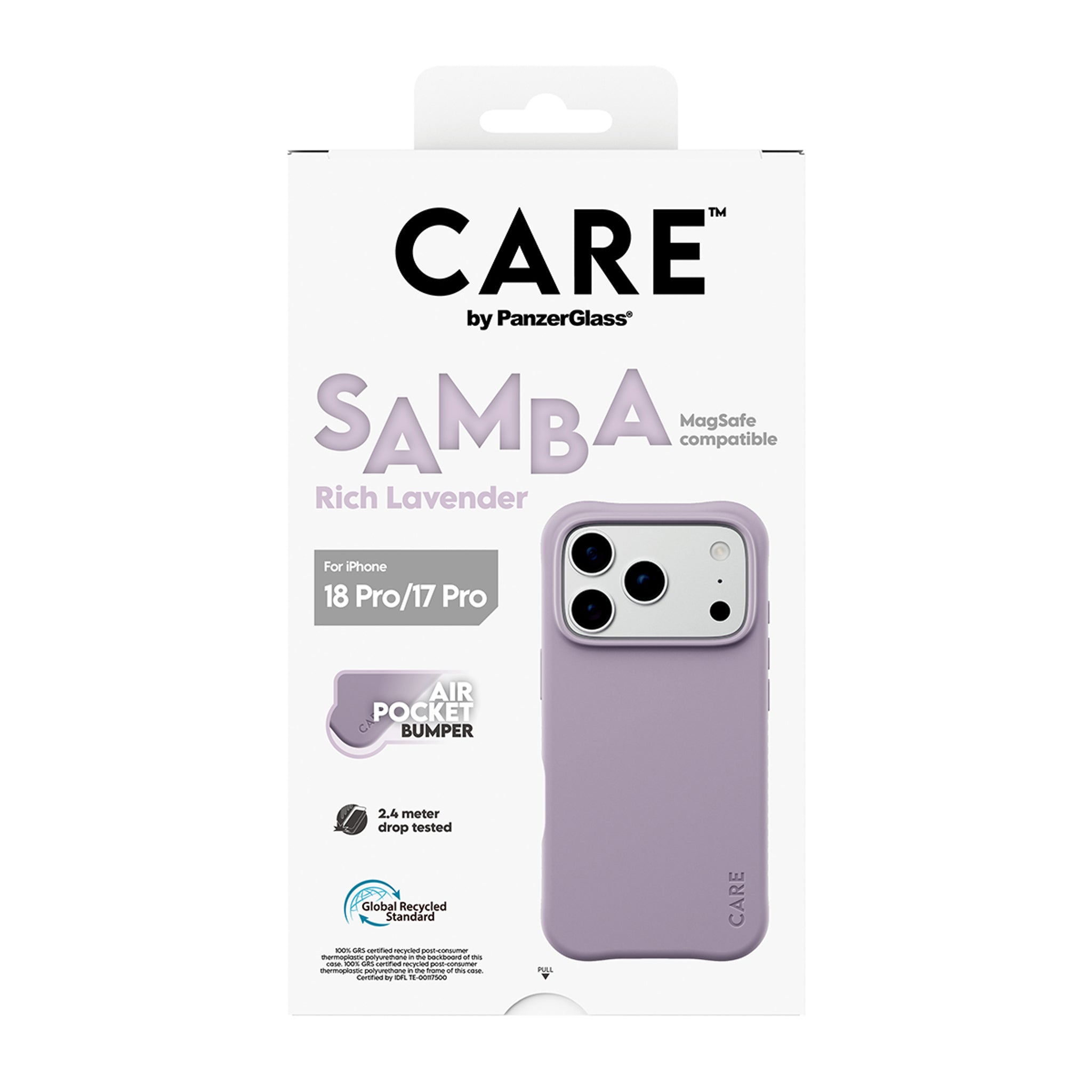 CARE™ by PanzerGlass® Samba Case Rich Lavender m. Hvid MagSafe iPhone 18 Pro | 17 Pro